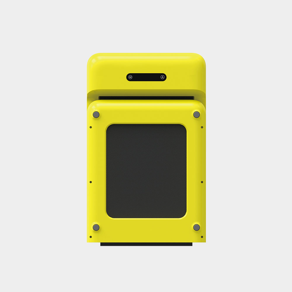 Folded view of yellow WalkingPad C2 treadmill