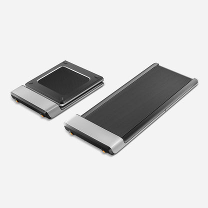 WalkingPad P1 Foldable Treadmill shown fully folded and unfolded