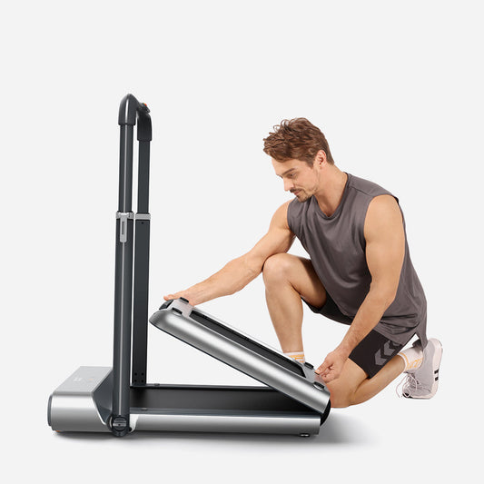 Side view of WalkingPad R1 Pro Foldable Treadmill showing slim profile and minimalist design.