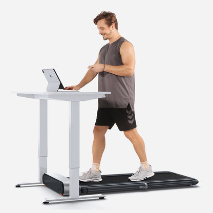 WalkingPad R1 Pro in under-desk walking mode for workspace fitness.