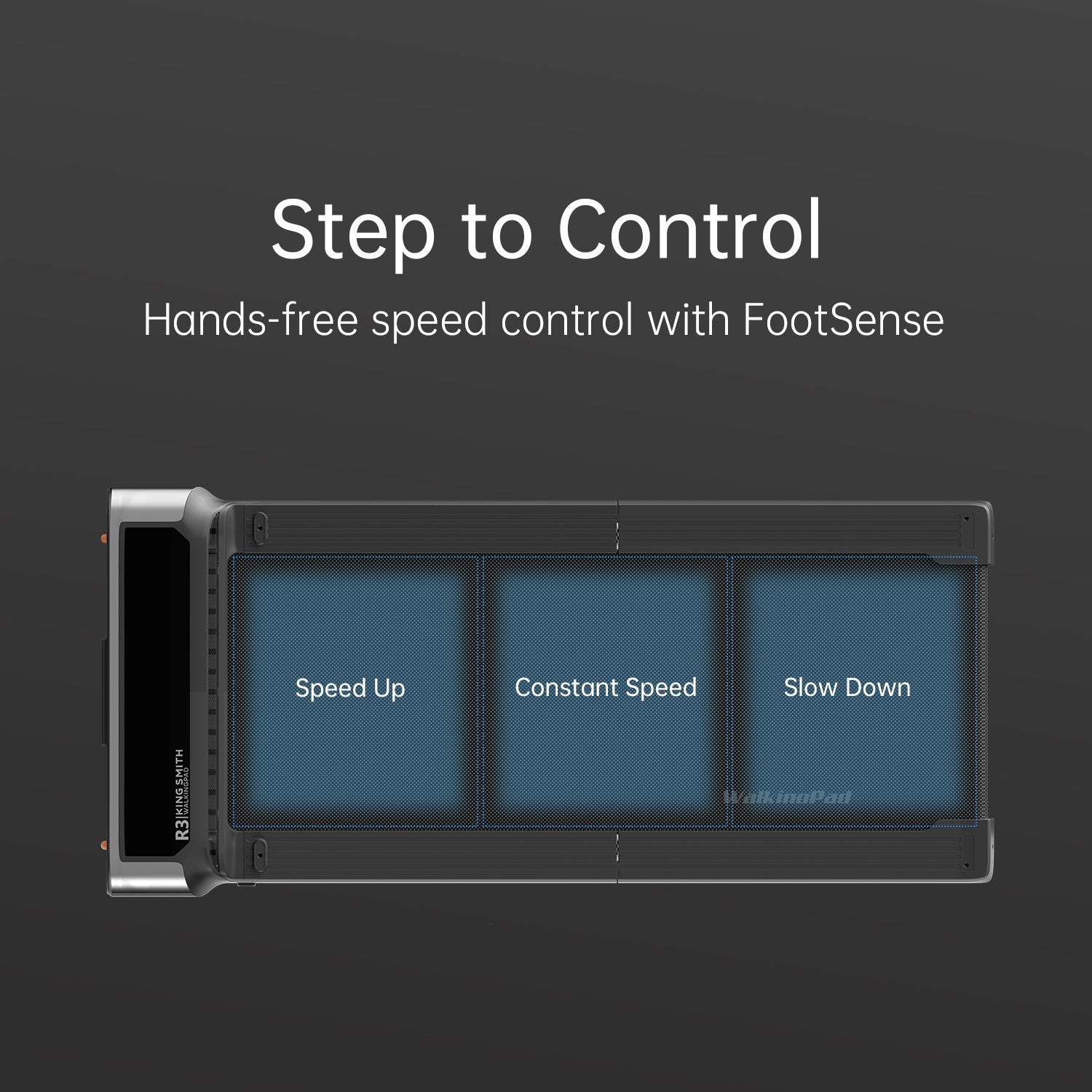 Step to control features of WalkingPad R3 foldable treadmill