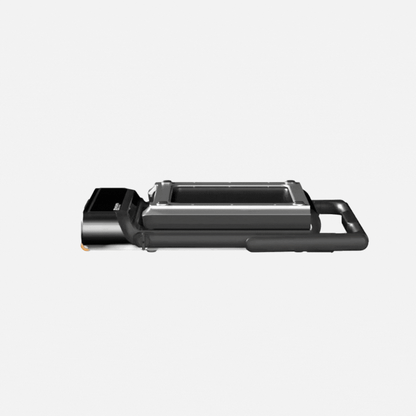 Demonstration of folding design of the WalkingPad R3 Hybrid Plus Foldable Treadmill showcasing slim and modern design