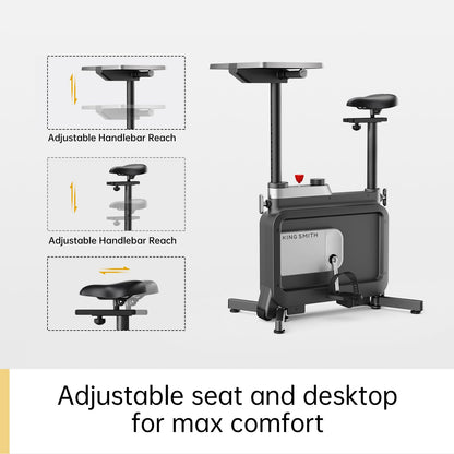 Close-up showing adjustable seat and handlebar mechanism and height settings