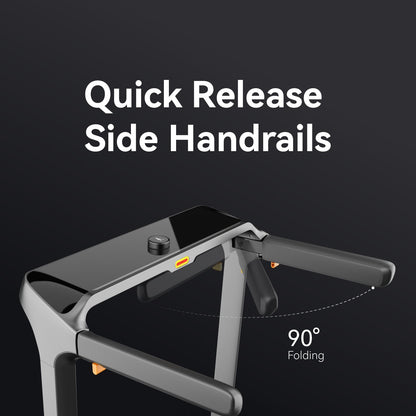 Quick release side handrails on the WalkingPad X218 Foldable Treadmill
