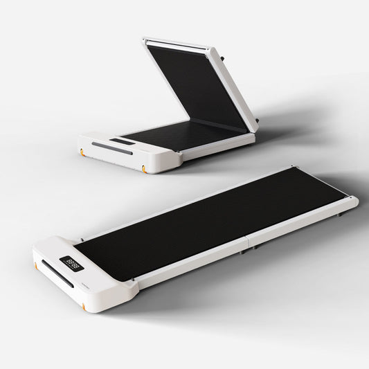 Full view of the WalkingPad Z1 folding treadmill, compact and sleek for under-desk use