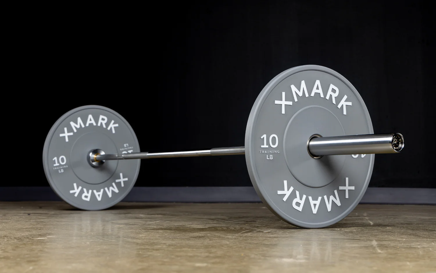 Close-up of chrome-plated steel insert on bumper plate