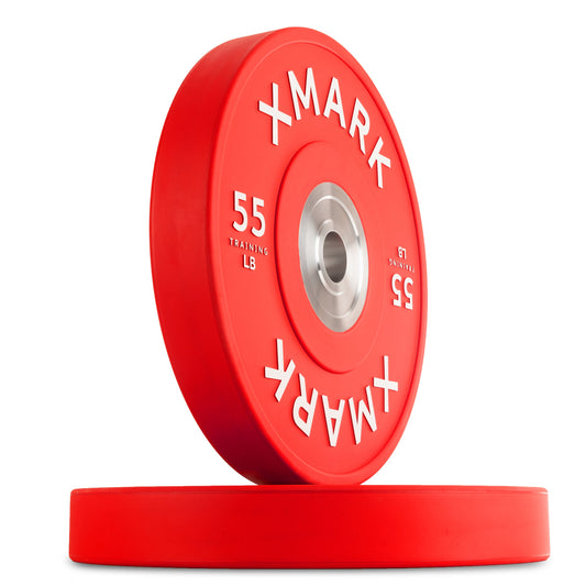55 lb pair of XMark Chrome-Plated Color Bumper Plates