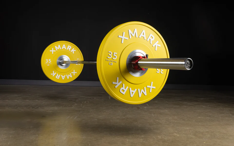 Bumper plate landing during controlled drop test