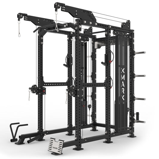 XMark Commercial Power Rack with Pulley System with Shroud – Full View