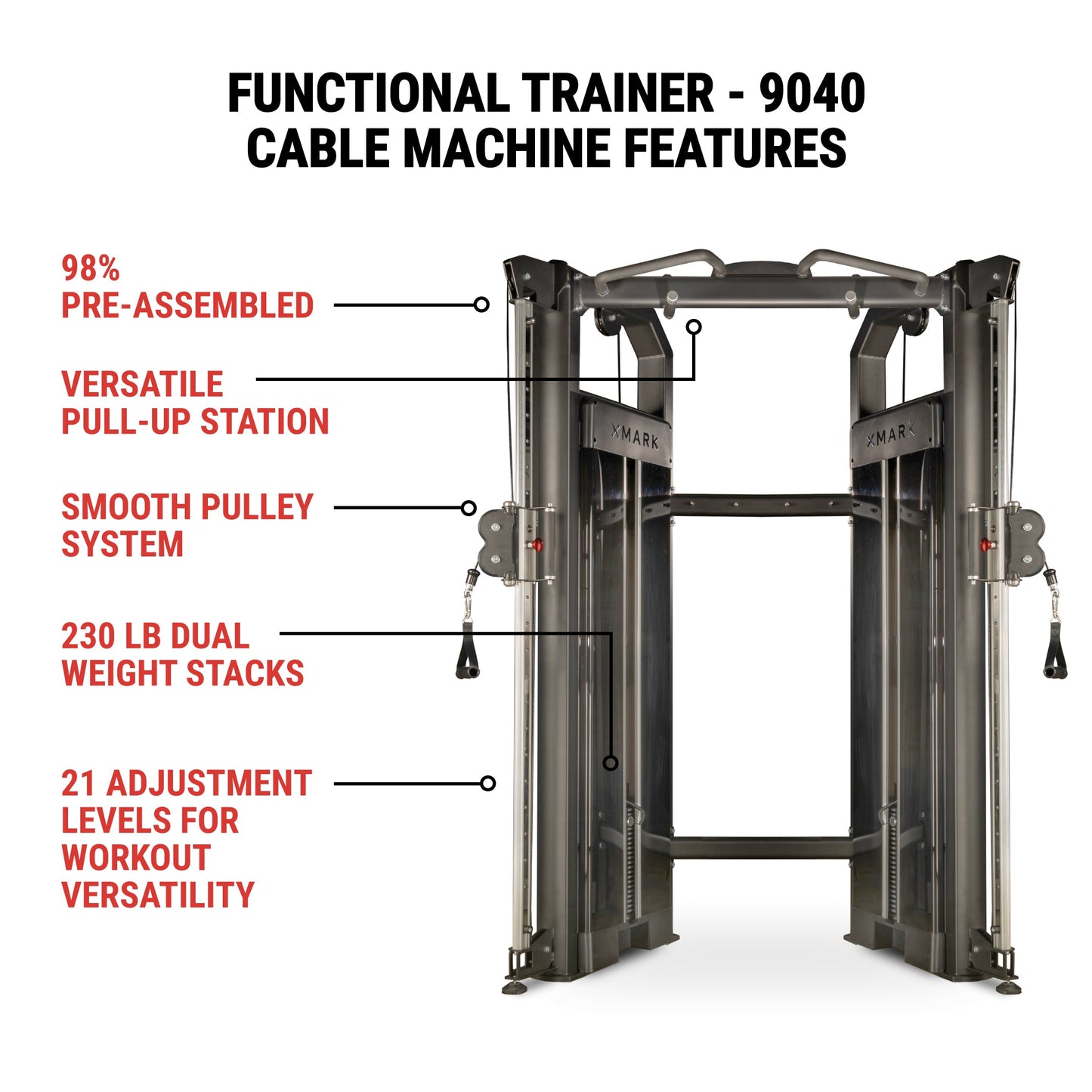 Features included with XMark functional trainer