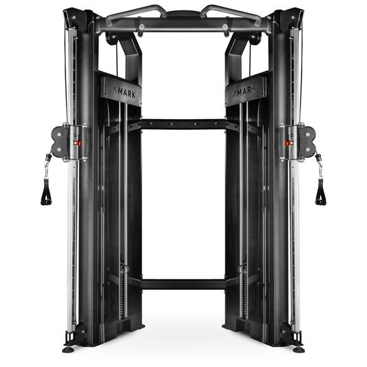 XMark FT-9040 Functional Trainer front view with weight stacks