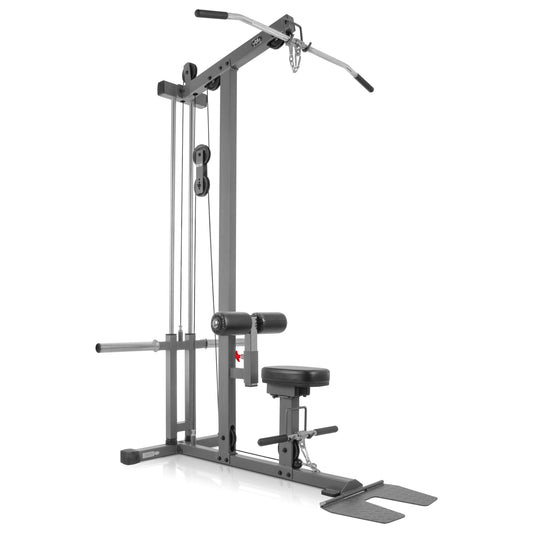 Full view of XMark Lat Pull‑Down Machine with Low‑Row station