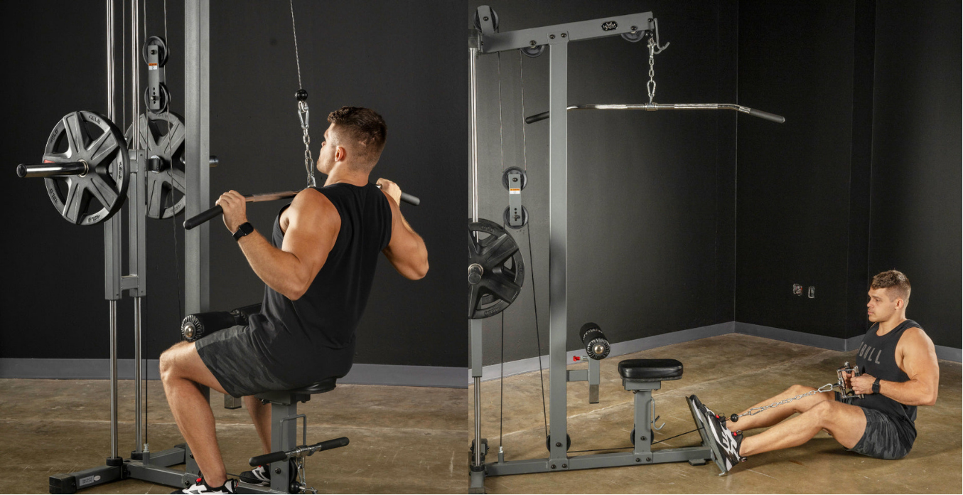 XMark Lat Pull‑Down Machine with Low‑Row station