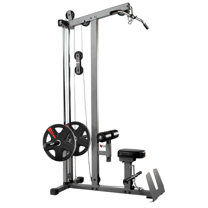 Side view of XMark Lat Pull‑Down Machine with Low‑Row station