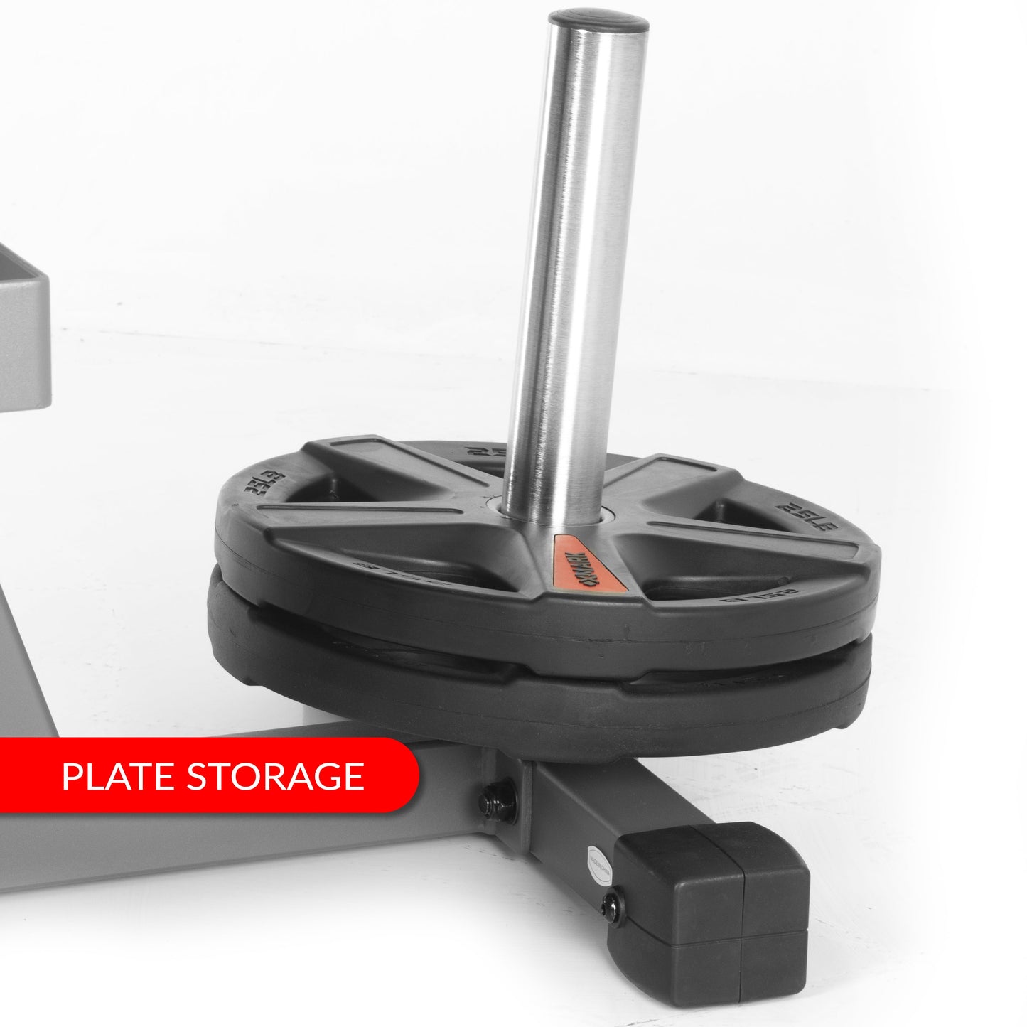 Plate Storage on the XMark Rotary Leg Extension and Curl Machine